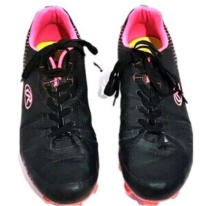 Women’s Baseball Cleats Size 10 Pink Black Low Top Athletic Sports Shoes